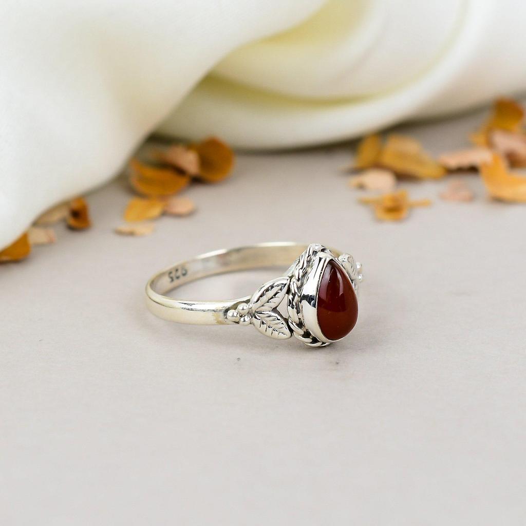 Сердолик 925 пробы стерлингового серебра грушевидной формы драгоценный камень ювелирные изделия ручной работы для женщин