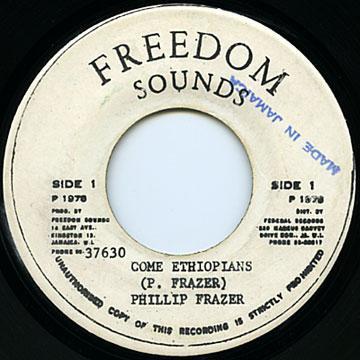 7inch Record PHILLIP FRASER Come Ethiopians NONE Freedom Sounds 1978 Jamaica Reggae Ska Dub Used