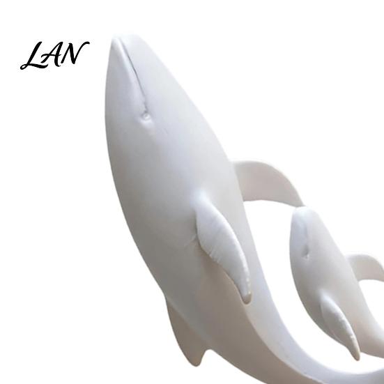 Modern Minimalist Home Accents 3D Printed Whale Ornaments, Mother And Child Figurines, Statue for Desktop Double Sculpture Office Decor Artistic
