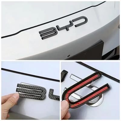 Для BYD SEAl HAN SONG YUAN DOLPHIN ATTO 3 Аксессуары Автомобильный Передний Бампер Эмблема Значок Наклейка Черный Углеродный Логотип Наклейка для Модификации