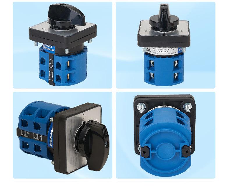 Zhuochao SZW26-25/D202.2 Universal Rotary Switch, 3-Speed, 2-Section, Two-Open One-Close, 102 Panel