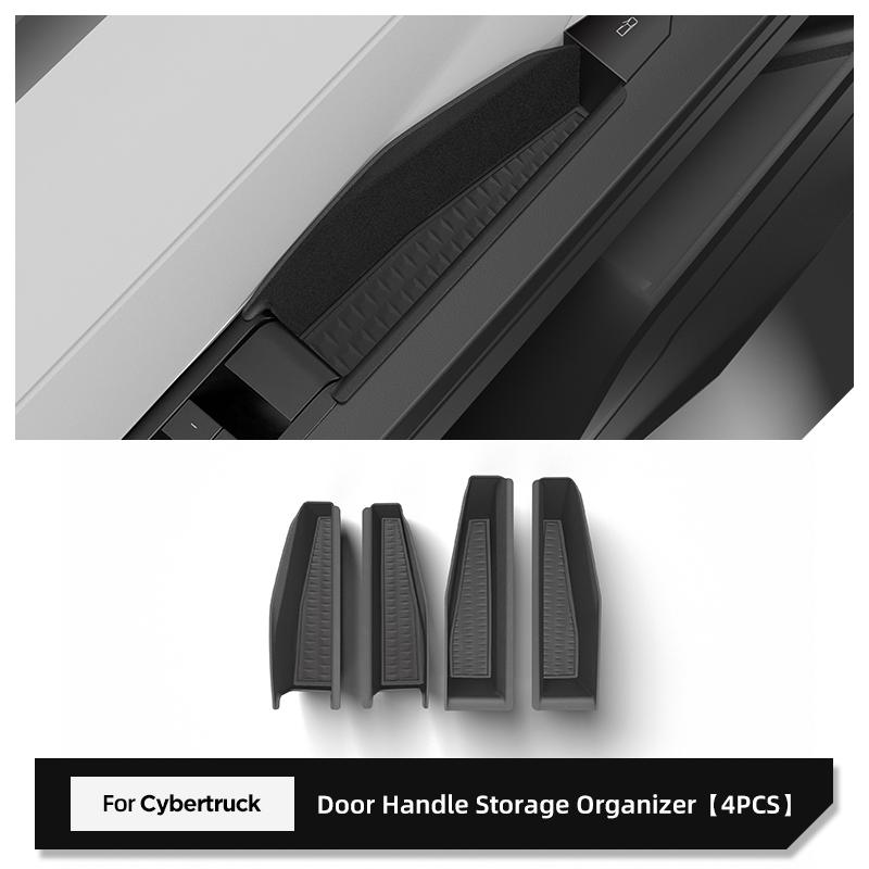 For Tesla Cybertruck 2024 2025 Car Door Handle Storage Box Front Rear Door Storage Tray Organizer ABS Car Accessories