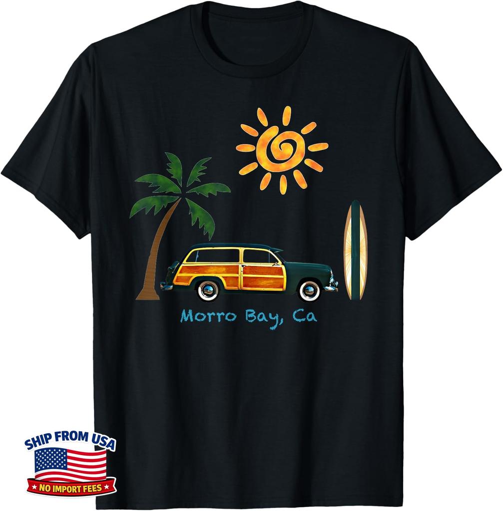 Great Beach Woodie Surf For Morro Bay Unisex T-Shirt