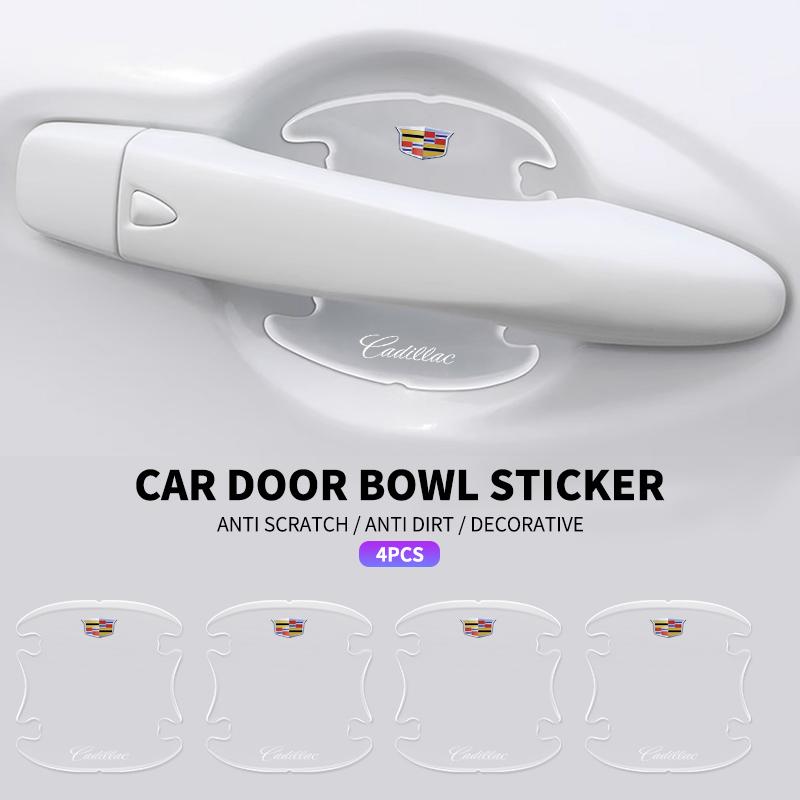 ANE1 Car Door Handle Door Bowl Transparent Sticker Anti-Collision Protection Strip For Cadillac SRX ATS XTS CT4 CT5 CT6 XT4 XT5 XT6
