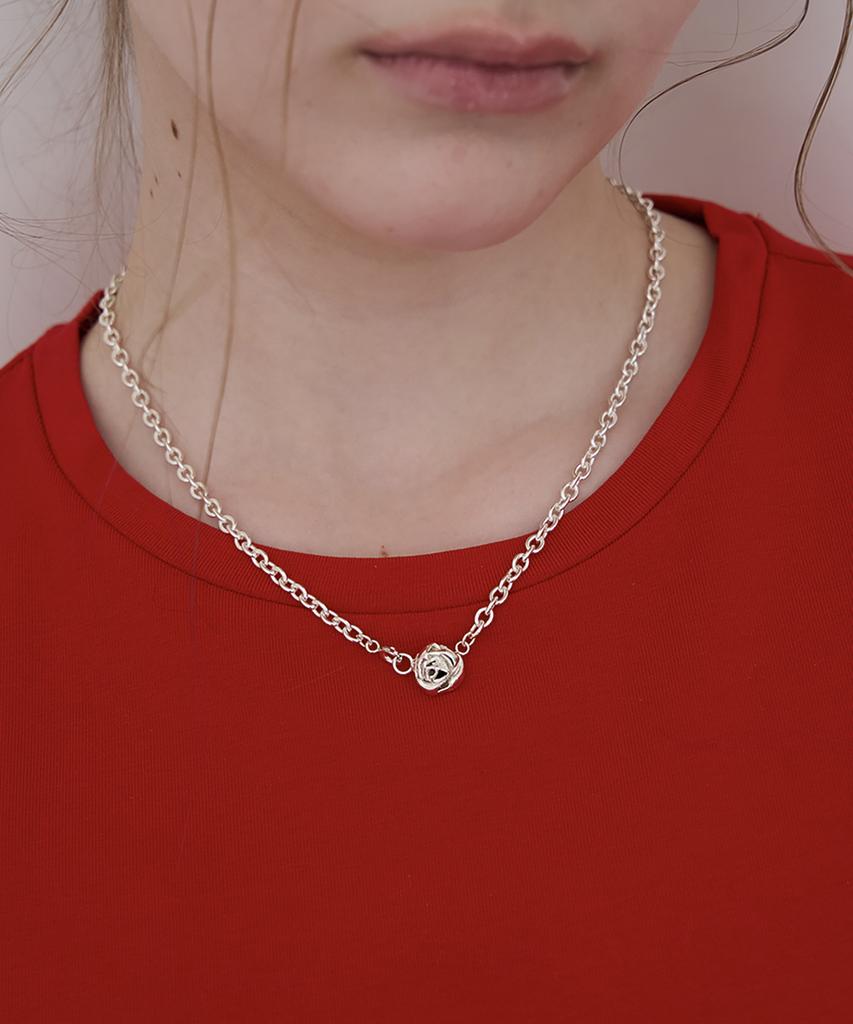 Still Instant Rose With Dew - Necklace 05