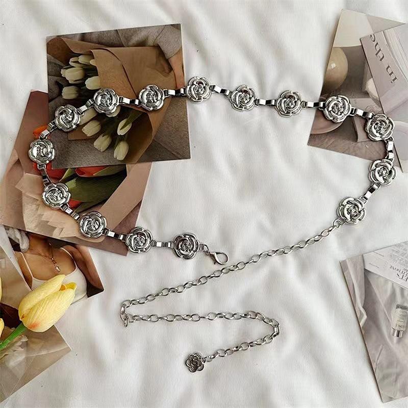 Retro Ethnic Style Metal Bohemian Waist Belt Women Flower Waist Chain Sweater Chain Waist Seal Body Decor Accessories