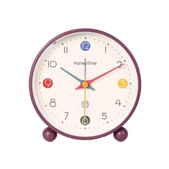 Yousheng Analog Alarm Clock with Night Light Non-Ticking Silent Battery Operated Bedroom Desktop Digital Quartz Clock Children Students Birthday Gift