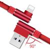 90-градусный USB-кабель, зарядный кабель, провод для передачи данных для iPhone 6 S, 6S, 7, 8 Plus, 5 5S X XR 11 Pro Max, iPad Phone Origin, длина, 3 м, быстрая зарядка
