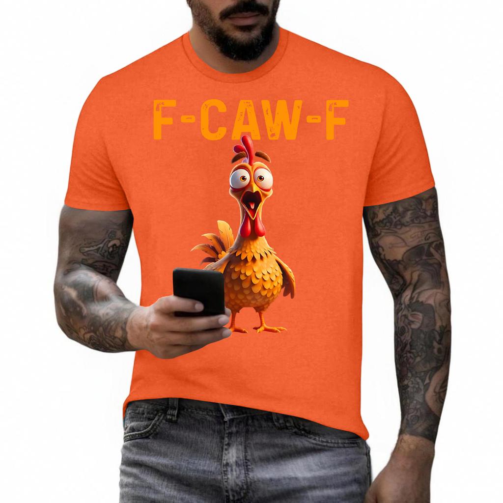 Смешная футболка с петухом, кукарекающим F-Caw-F, и каламбуром