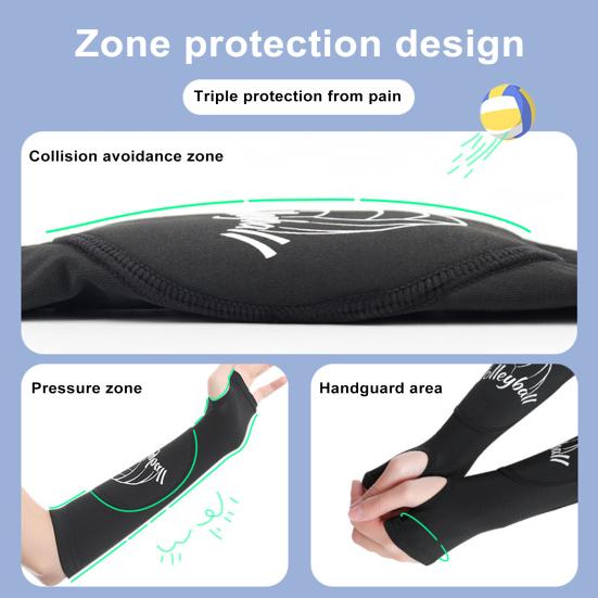 1 Pair Volleyball Arm Sleeves Reduces Strain Swelling Elbow Support Compression Sleeve with Thumbhole Outdoor Basketball Cycling Mountaineering