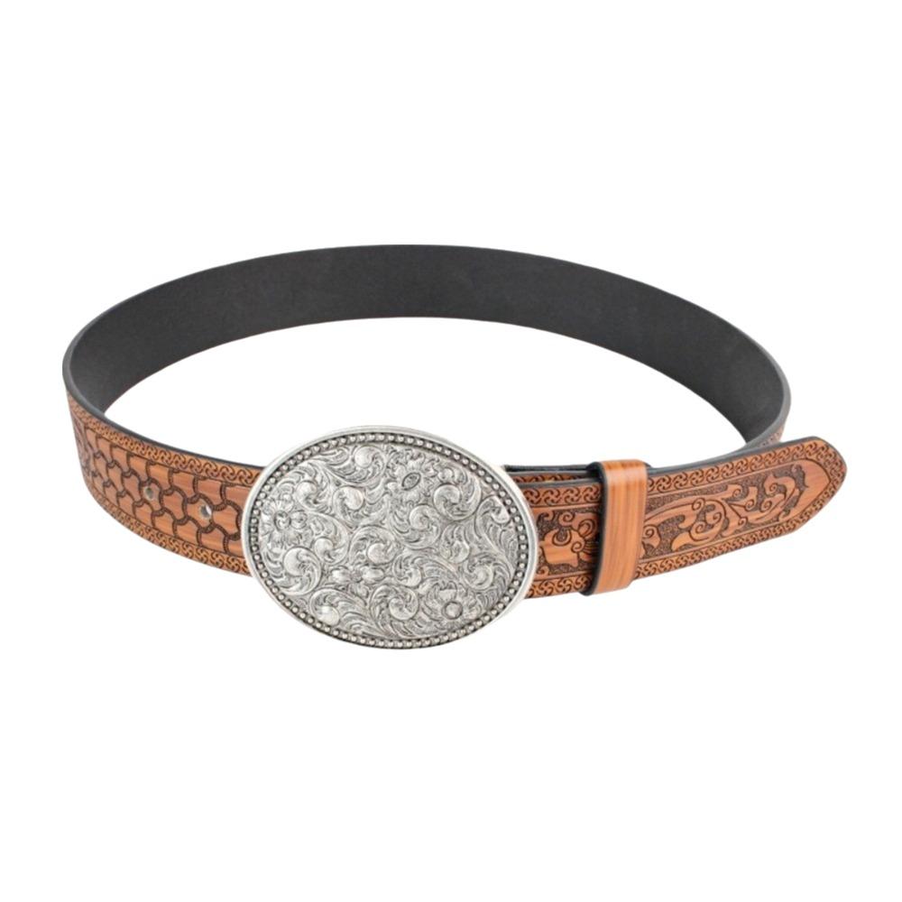 Западный ковбойский ремень из искусственной ПУ кожи, винтажный пояс для талии, модный ремень с пряжкой, мужской, женский