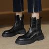 Мода НОВЫЕ Осенние Женские Ботинки Замшевые Туфли для Женщин Круглый Носок Массивный Каблук Обувь Молния Челси Ботинки Повседневная Обувь Короткие Ботинки