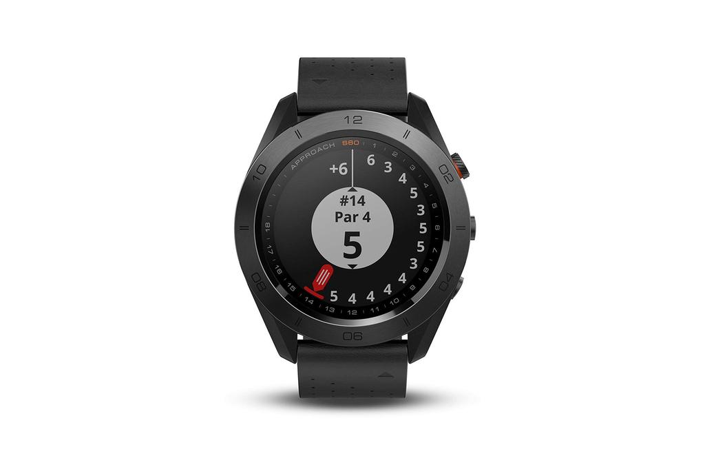 GPS-гольф-часы Garmin Approach S60 с ремешком из черной кожи, 1,2 дюйма (Сертифицированный восстановленный) 43528-159009