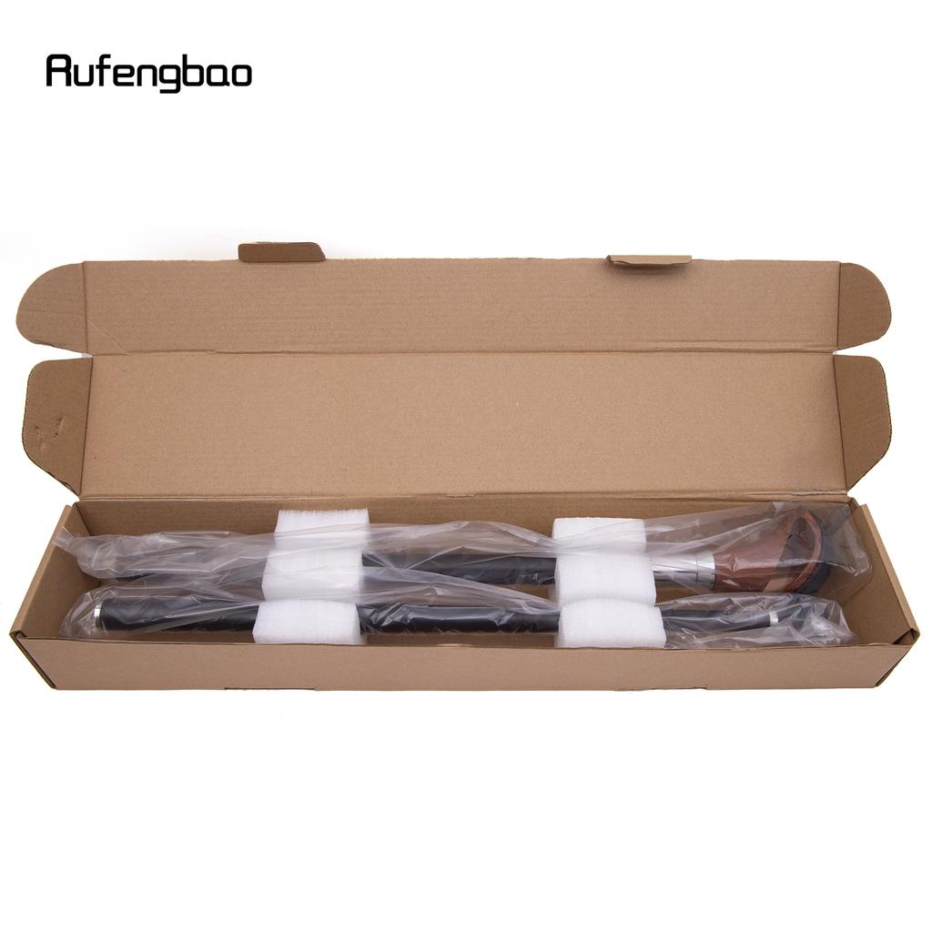 Red Black Leather Silver Walking Cane Fashion Decorative Walking Stick Gentleman Elegant Cosplay Cane Crosier 94cm