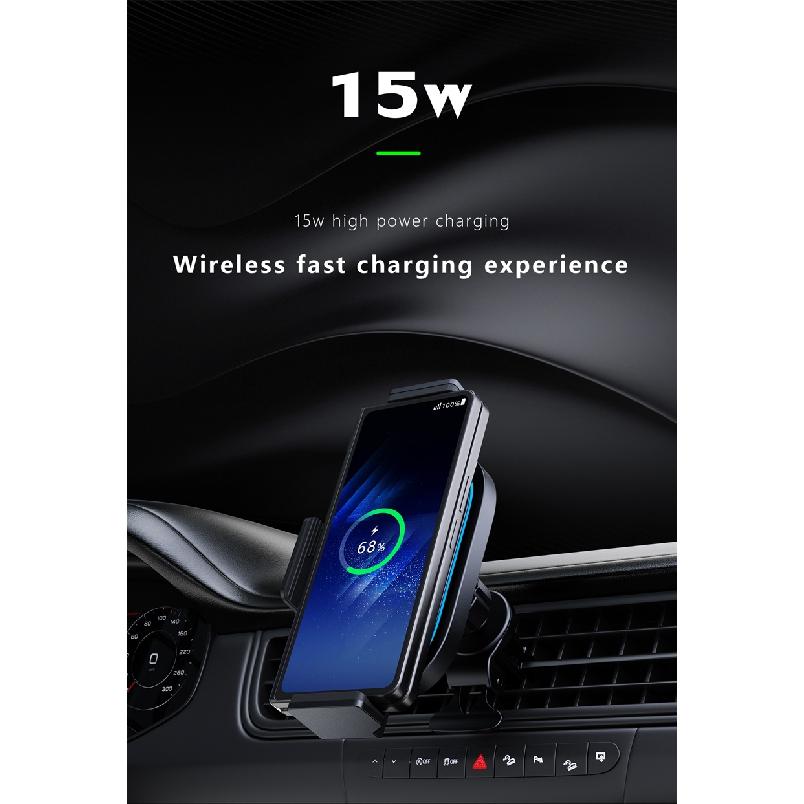 Беспроводное автомобильное зарядное устройство 15 Вт для Samsung Galaxy Z Fold 4 3 2 S23 iPhone 14 13 12 11, автоматический зажим, держатель для быстрой автомобильной зарядки