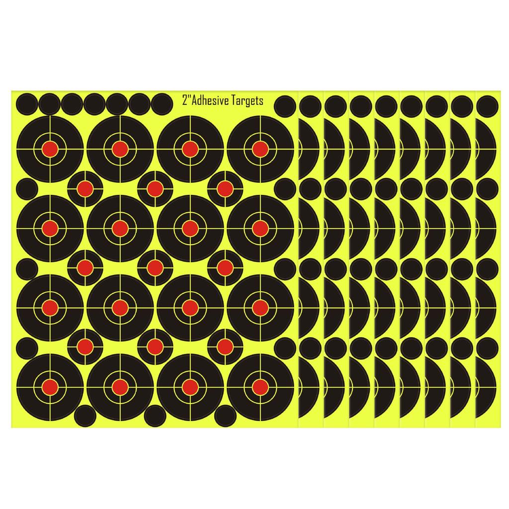 2" Yellow Splatter Adhesive Target Stickers for Shooting Practice
