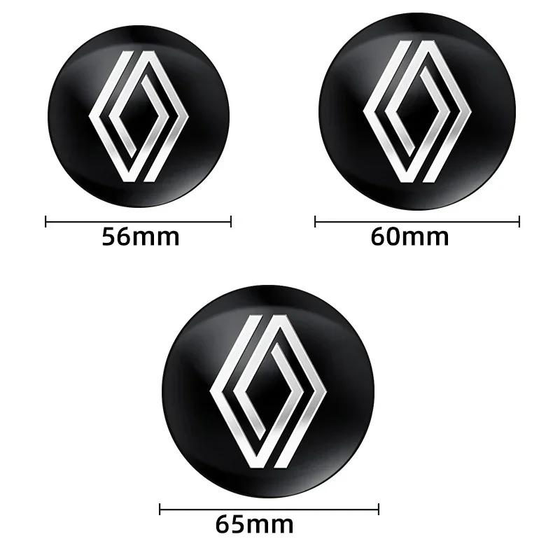 For Renault 2026 New Hub Caps 4pcs 56mm 60mm 65mm Car Wheel Center Hub Cap Rim Cover Emblem Stickers For Renault koleos duster m