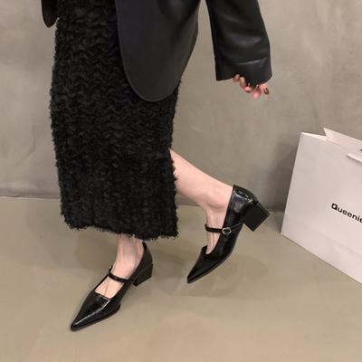 Остроконечные темпераментные красные туфли Мэри Джейн женские туфли 2024 новые весенние, осенние и зимние французские вечерние туфли на высоком каблуке