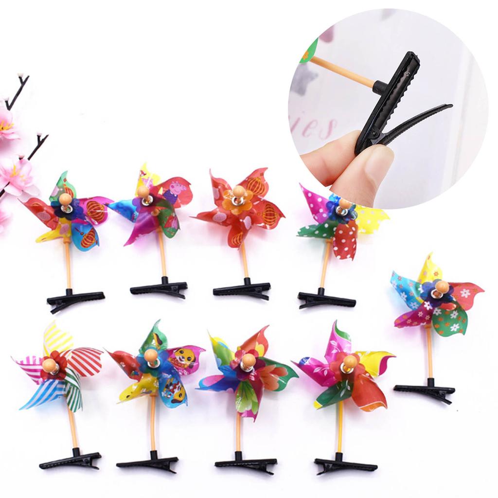 Pack of 24 Pinwheel Hair Clip Colorful Windmill Hairpins Fun Hair Barrette Women Headwear Elegant Hair Pin Accessories