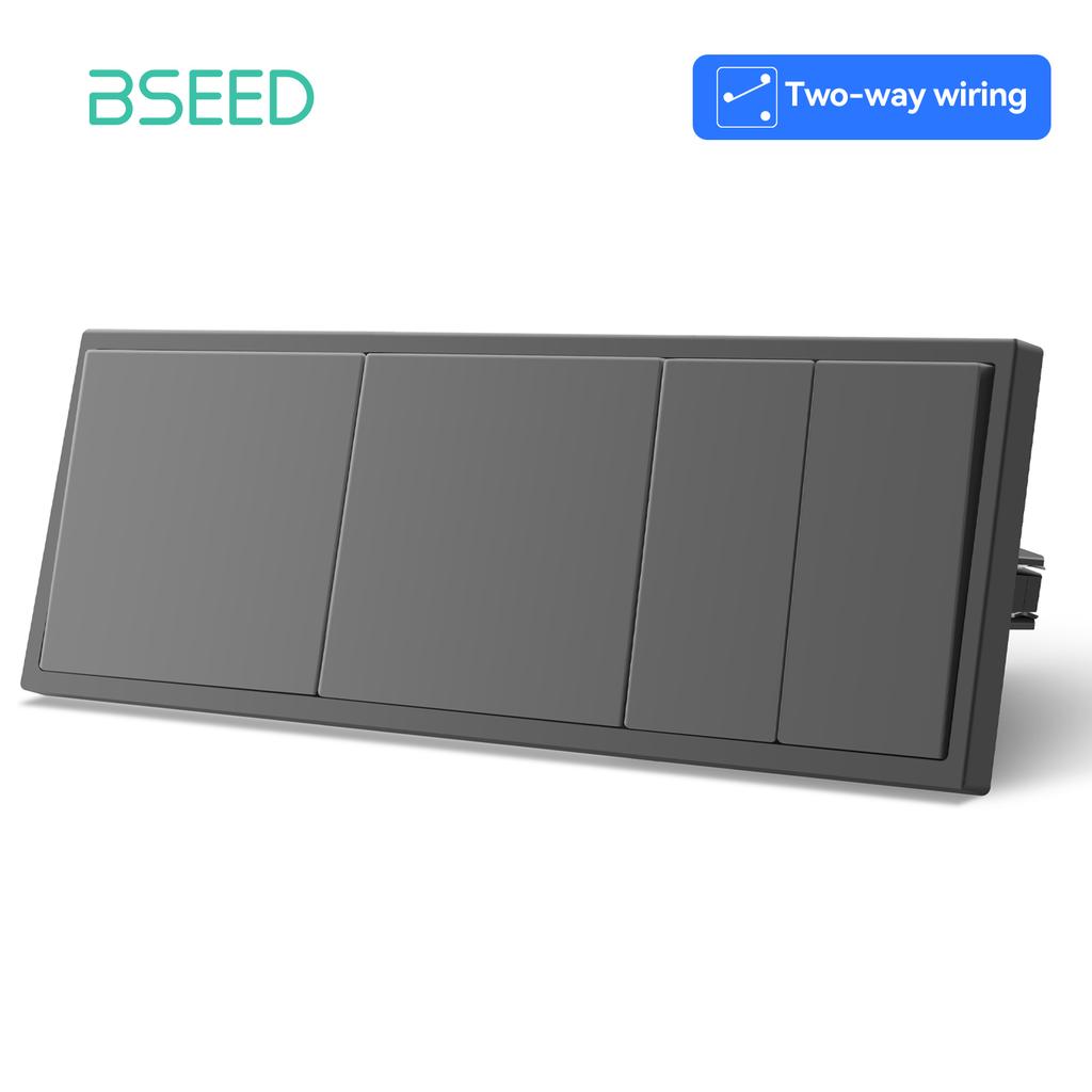 BSEED 1/2Gang Large Button Light Switches 1/2Way Plus Wall Power Type-c USB Sockets Fast Charging EU Standard Plastic Frames