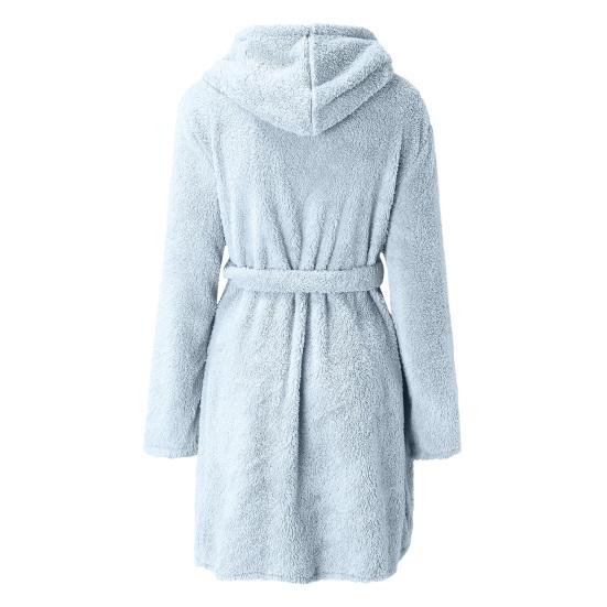 Lady Sleeping Gown Solid Color Hooded Long Sleeves Water Absorption Lady Pajamas for Home