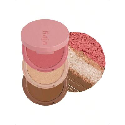 Kaja Трио для скульптурирования 3-в-1 - 10 г, С маслом семян манго, Кремовый бронзер, Пудровые румяна, Хайлайтер, Легко растушевываемая мультитекстурная формула,