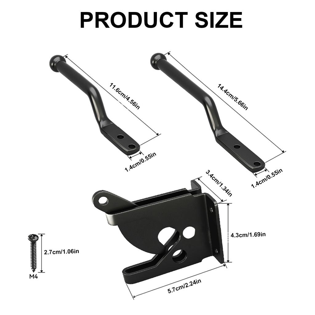 Automatic Gravity Lever Gate Latches Lock Steel Self Locking Bolts Heavy Duty Black Steel Gate Lock for Garden Fence