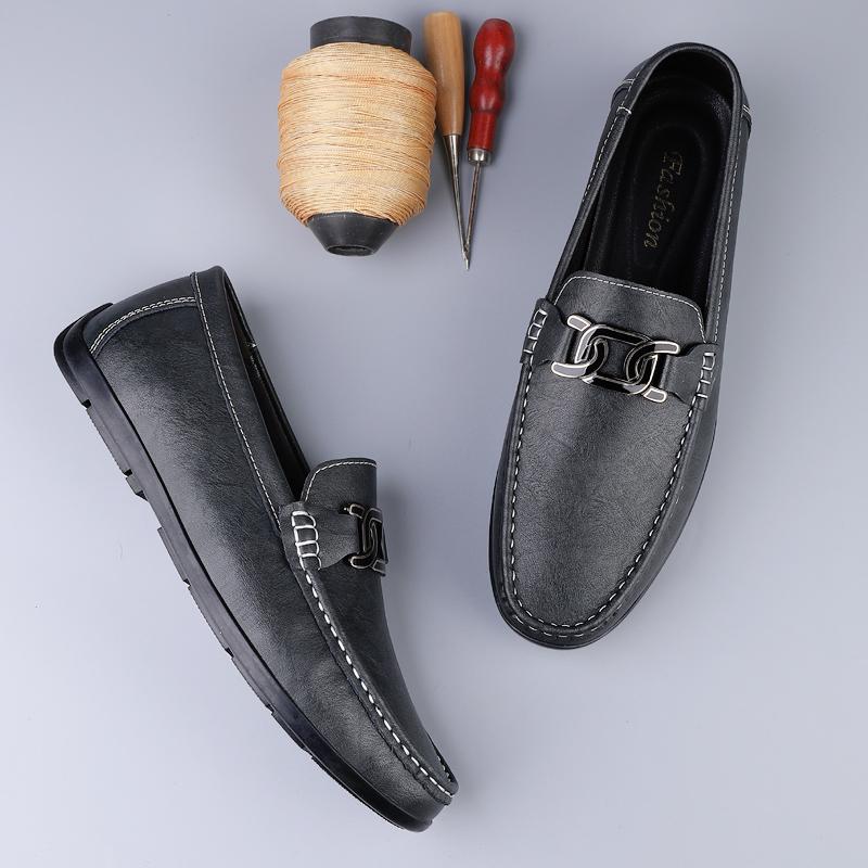 Fashion Genuine Leather Man Loafers Handmade Business Casual Shoes for Men Boat Shoes Slipon Driving Flats Male Leisure Walk Moccasins
