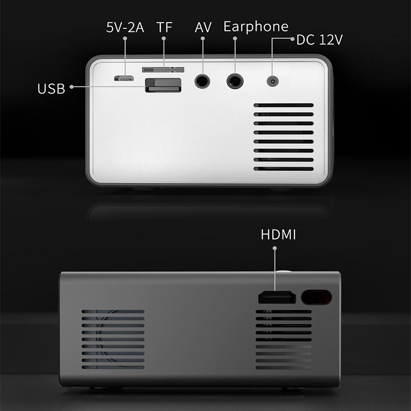 Vivicine Новый светодиодный мини-проектор T300 320x240 пикселей поддерживает HDMI-совместимый USB-аудио 1080P портативный домашний медиа-видеоплеер