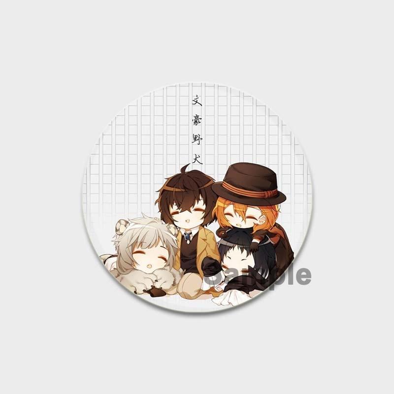 58 мм аниме булавка Bungo Stray Dogs нагрудные булавки Chuuya Ranpo Yosano акриловая брошь ручной работы из эпоксидной смолы значок ювелирный аксессуар для рубашки-сумки