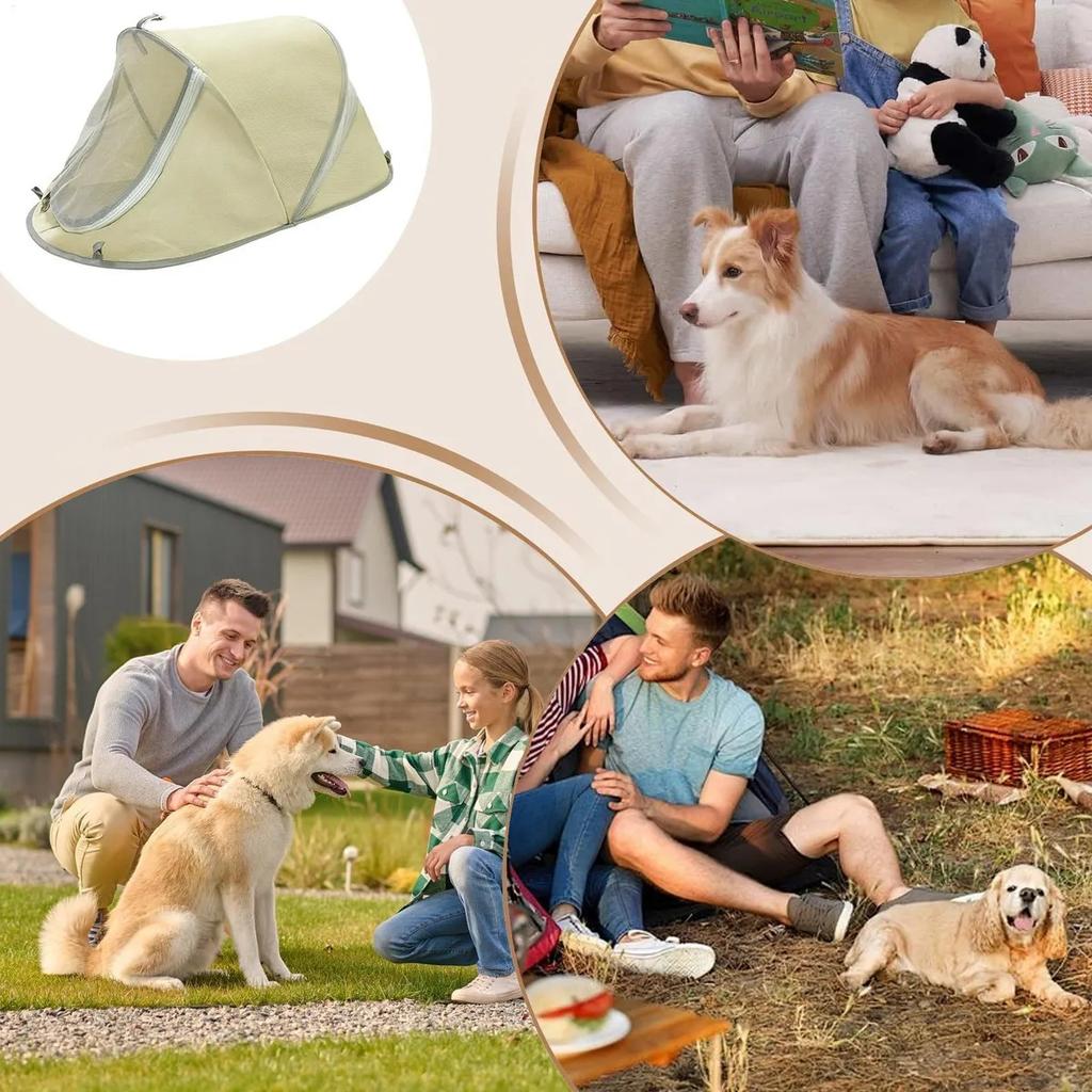 Foldable Dog Tent Pet Outdoor House Portable Sun Shade Shelter Breathable Waterproof Dog Bed For Travel Camping