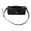 Prada Re-Nylon Enamel Metal Triangle Logo Zip Closure Re-Nylon Crossbody Bag Women's Black