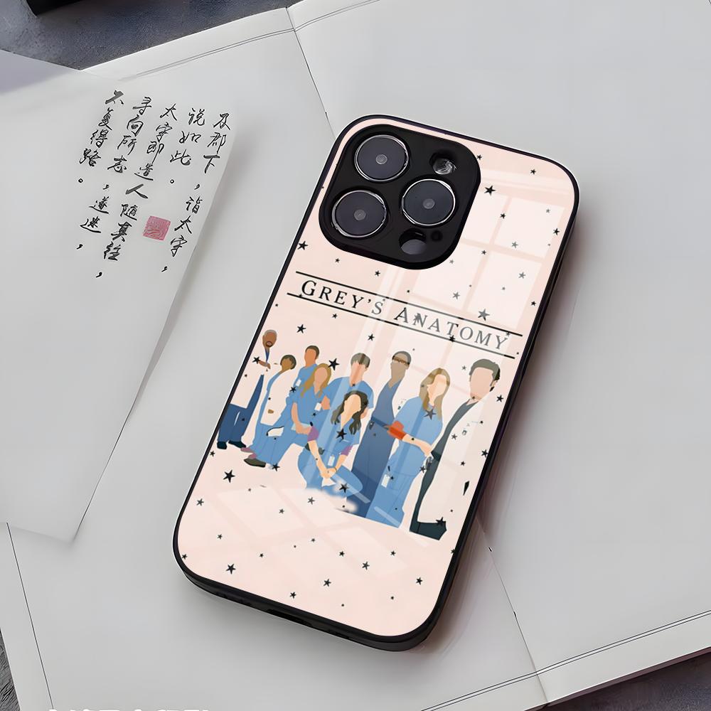 Горячий чехол для телефона Grey's Anatomy для iPhone 17 Air 16 E Pro Max 15 14 13 Mini 12 Pro 11 Max Plus Черная стеклянная крышка