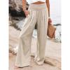 Casual Elastic High Waist Wide Leg Pants