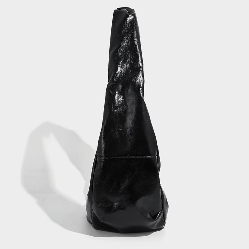 Корейский стиль нишевая мода сумка-пельмень из масляного воска кожи 2025 новая ретро сумка на плечо кроссбоди из мягкой кожи сумка большой вместимости