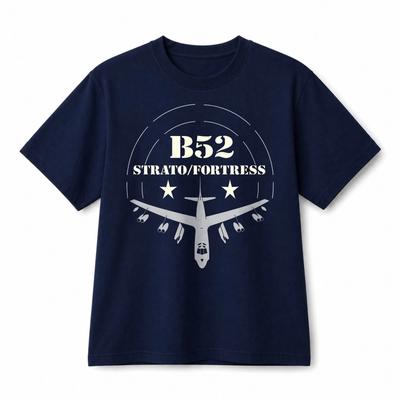 Хлопковая футболка с ретро-графикой 'B-52 Stratofortress Bomber' ВВС США Патриотическая