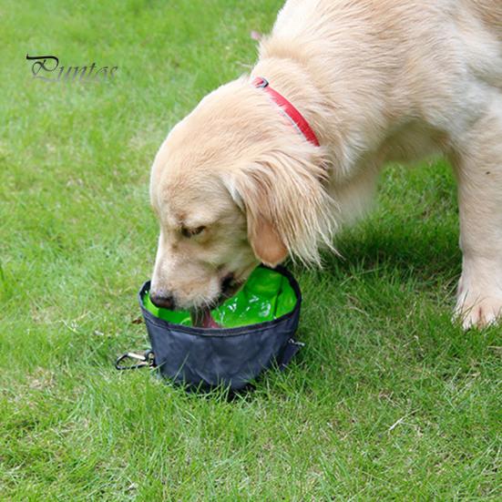 Collapsible Dog Bowl Leak-Proof Waterproof Safe Outdoor Folding Pet Bowl with Buckle And Zipper for Camping Hiking Dogs Cats Food Water