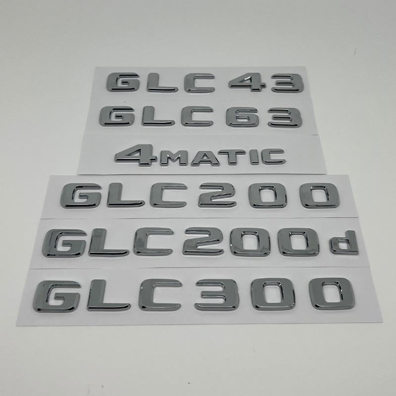 DZECY1 3D Black Logo GLC43 GLC63 GLC200 GLC220d Letters 4MATIC Badge Car Rear Star Sticker Trunk AMG Emblem For Mercedes Benz AMG X253