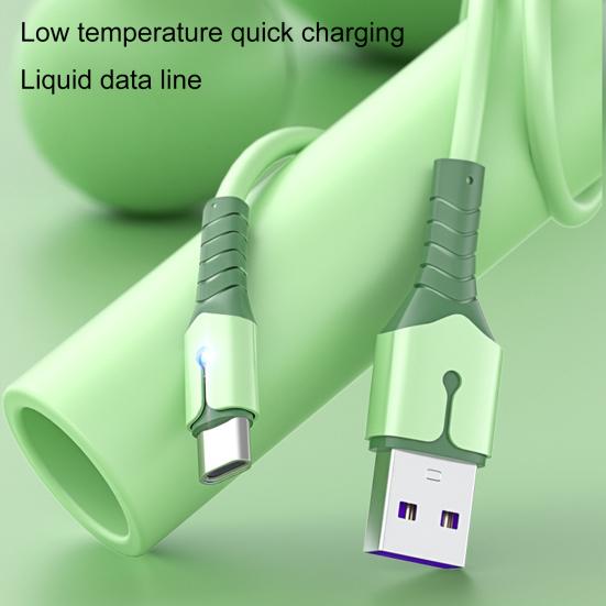 Charging Cable Type-C Charging TPE Silicone 5A Fast Soft Data Cord for Mobile