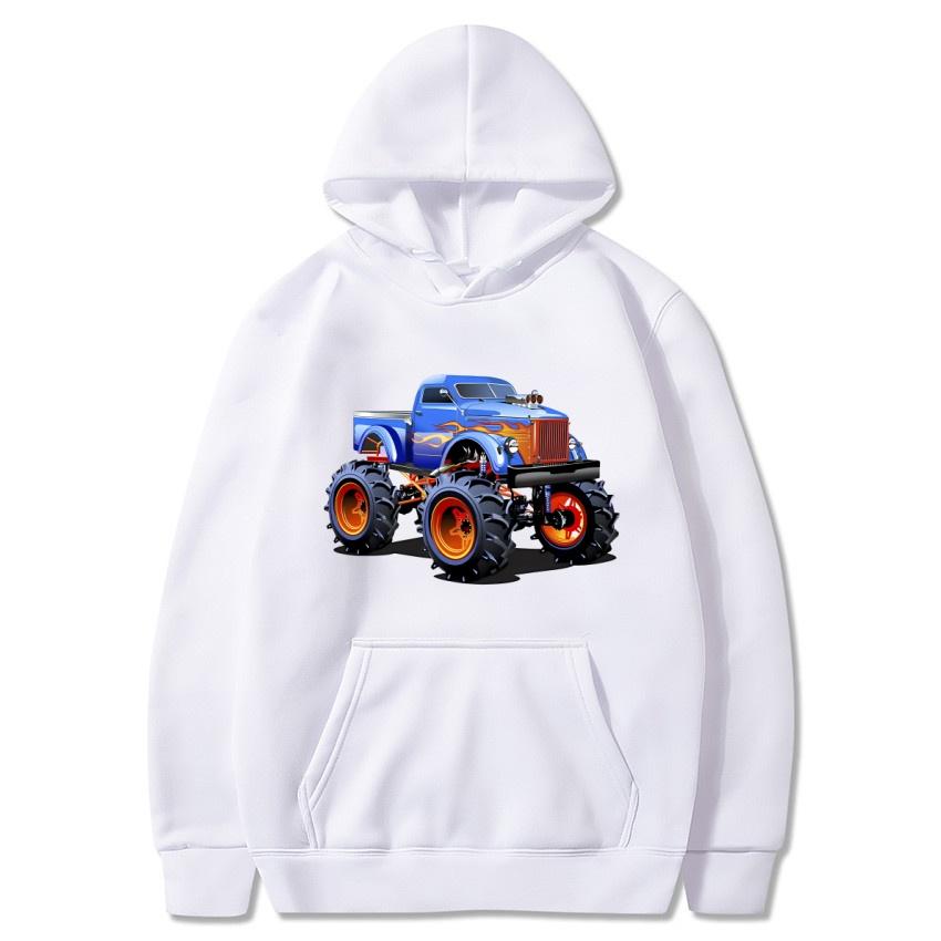 American Monster Truck Bigfoot Printed Hoodie Autumn/Winter New Street Fashion Hoodie Daily Casual Warm Hoodie Holiday Gift