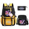 3Pcs/set Anime 26 English Letter Printed Backpack with Shoulder Bag for Teenager Student Girl Boy Bookbag Large Capacity Travel Bag Kid Gift Rucksak