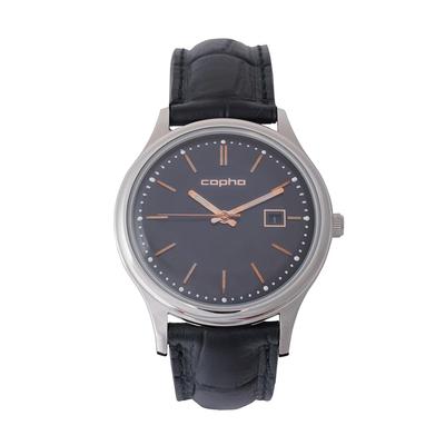 SLIM CLASSIC 40 Нордические Кварцевые Официальные с Крокодилом x Черные Часы, Дизайн, Батарейный Механизм, Импортные, Ремешок, Черный-RG Черный, Мужские,