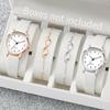 4 шт./компл. Женские модные кожаные простые кварцевые часы для дам с набором браслетов