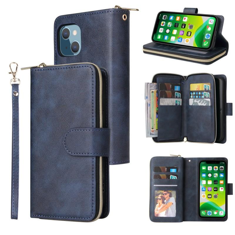 Ultra Slim Magnetic Flip Wallet Case IPhone 13 Pro Max With Lanyard Strap Handmade PU Leather Cover