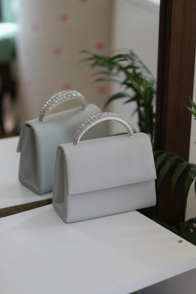 Women's Stylish and Useful Evening Dress Bag Women's Silvery Gold Stone Detailed Evening Dress Shoulder Bag