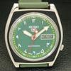 Б/У винтажные автоматические японские мужские часы SEIKO 5 с арабским зеленым циферблатом a434657-2