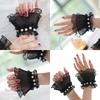 Elegant Pearl Embroidered Lace Arm Sleeves For Nail Art Photography Breathable Chiffon Cuffs With Lace Flower Detailing