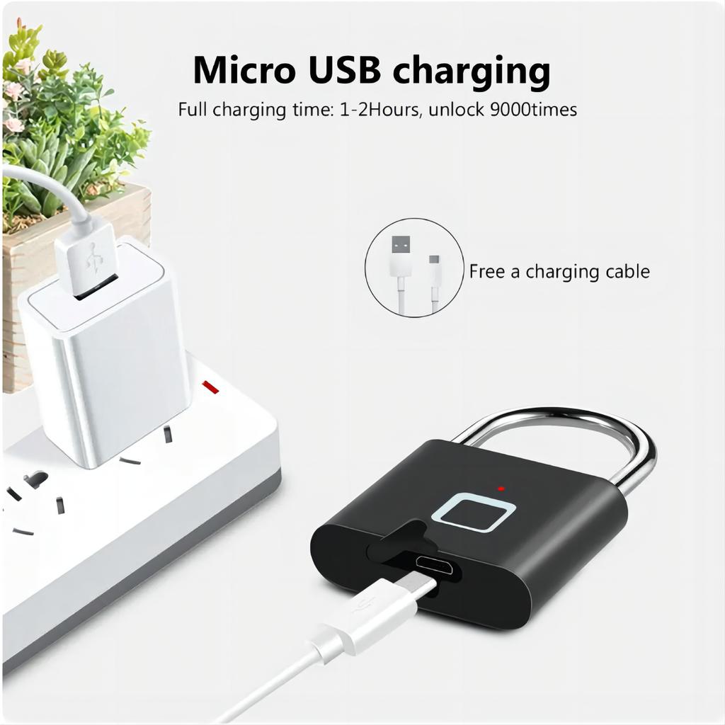 Замок с отпечатками пальцев, водонепроницаемый противоугонный умный замок, навесной замок с отпечатками пальцев, цинковый сплав, интеллектуальный безопасный электронный дверной замок