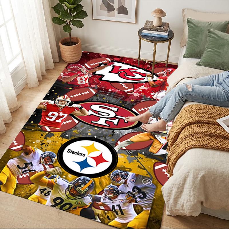 Football Teams Living Room Nonslip Area Rug Soft Carpet For Bedroom Game Playroom Sofa Office Home Decor Doormat Christmas Gift C10274