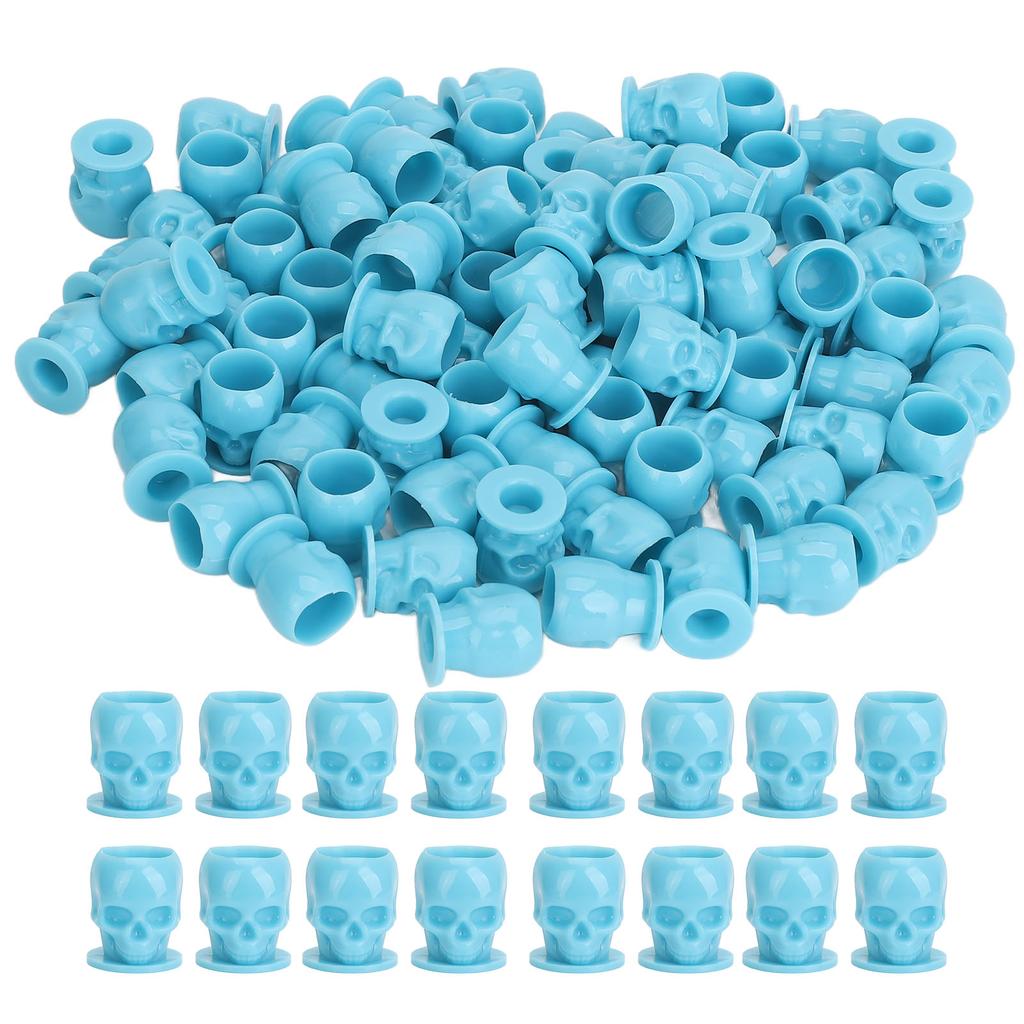 200pcs Tattoo Ink Cups Skull Shaped Stable Base Prevent Falling Off Microblading Pigment Cups